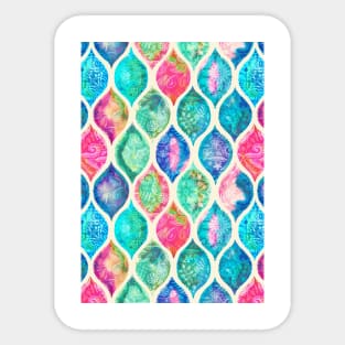 Watercolor Ogee Patchwork Pattern Sticker